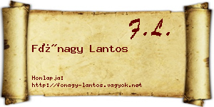 Fónagy Lantos névjegykártya